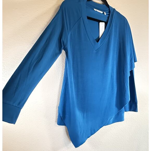 NWT Soft Surroundings PM Petite M Madeline Tunic Top Teal Legion Blue Layered - Picture 3 of 8